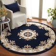 thumbnail image 2 of SAFAVIEH Aubusson Albus Medallion Area Rug, Navy/Ivory, 6' x 6' Round, 2 of 10