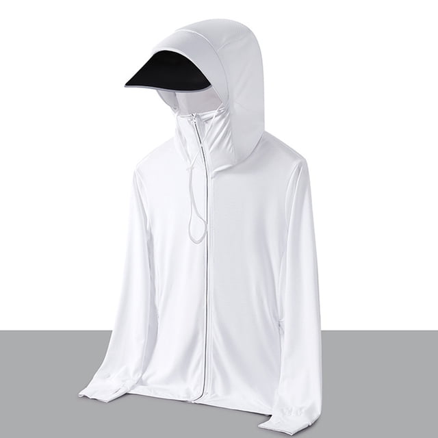 pstuiky manga larga para hombre, Chaqueta protectora de verano con capucha y protector solar de manga larga para hombre, ideal para deportes al aire libre y secado rápido. xl