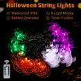thumbnail image 2 of [Timer] 2 Pack Halloween Lights Total 23Ft 60 LED Pumpkin Bat Spider Ghost Halloween String Lights Battery Operated, 8 Modes Waterproof Indoor Outdoor Halloween Decorations Lights Home Window Décor, 2 of 8