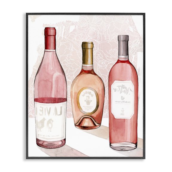 Stupell Industries Art Deco Paris Drinks Pink Red Watercolor Black Framed Giclee Art, 11 x 14, by Grace Popp