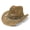 Khaki, variant on Womens Mens Western Cowboy Summer Hat Shapeable Straw Hat Hollowed Out Sun Hat Country Concert Rodeo Dress Up
