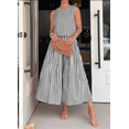 thumbnail image 6 of Womens 2 Piece Skirt Sets Summer Striped Sleeveless Tank Tops Midi Dress Travel Vacation Outfits Matching Sets, 6 of 6