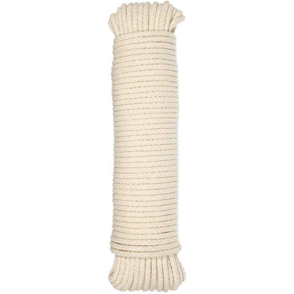 100 FT Cotton Piping Cord – 3/16 Inch Diameter – Natural White Color