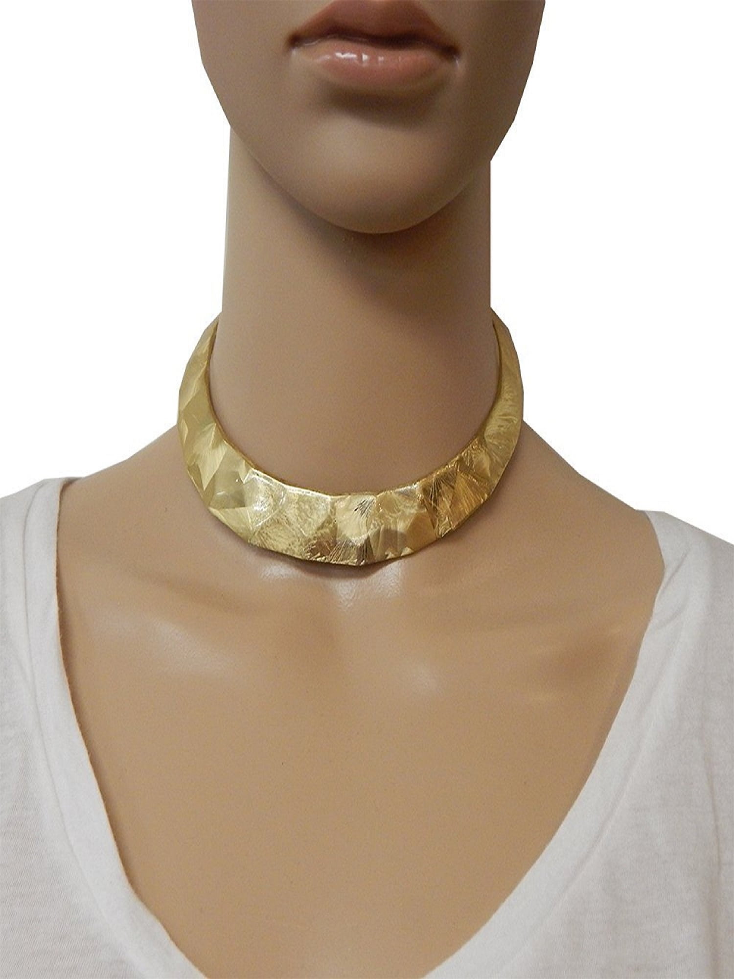 vedvarende ressource sladre Formen Beaute Fashion Chunky Hologram Collar Choker Necklace Metallic Necklace  Adult Women (Gold Tone) - Walmart.com