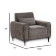 thumbnail image 5 of Tiu 39 Inch Accent Chair- Lumbar Pillow- Gray Chenille- Metal- Solid Wood, 5 of 6