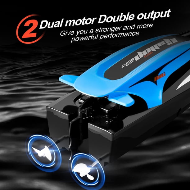4CH 2.4GHz Electronic Runabout Dual Motor Water RC Speedboat Toy para piscinas lagos Likrtyny libre de BPA