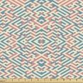 thumbnail image 1 of Abstract Fabric by the Yard Upholstery, Geometrical Design Imaginary Maze Mirror Symmetric Labyrinth Motif, Decorative Fabric for DIY and Home Accents, Pastel Pink Pale Yellow by Ambesonne, 1 of 5