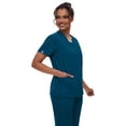 thumbnail image 3 of Scrub for Women Scrubs Top with Classic V-Neck Jogger Pants Medical Nursing Uniform Scrub Set Caribbean Blue L, 3 of 8