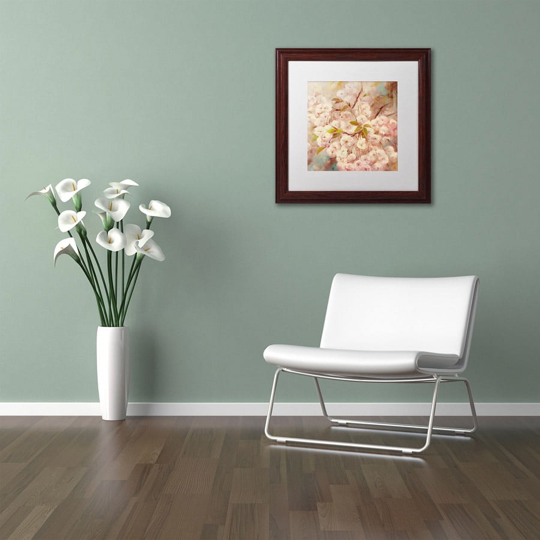 Trademark Fine Art "Rose Bush I" Canvas Art by Li Bo, White Matte, Wood Frame