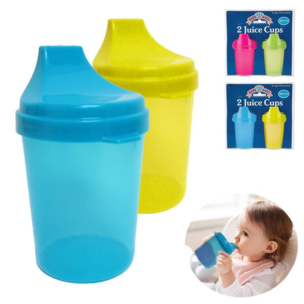 2Pc Kids Cups with Lids Toddler Trainer Sippy Cup Drinking Juice Bottle