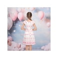 thumbnail image 5 of Sunny Fashion Girls White Dress Pink Floral Butterfly Embroidery Flutter Sleeves Scalloped Hem Girl Wedding Party Dress 4 Years, 5 of 7