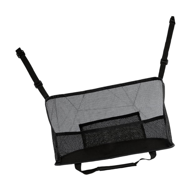 Soporte para bolso de coche entre asientos, barrera para mascotas para perros, asiento delantero de gran capacidad Negro