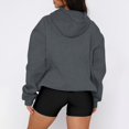 thumbnail image 6 of Long Sleeve Drop Shoulder Plain Sweatshirt for Women Loose Fleece Oversized Y2K Hooded Pullover Casual Fall Streetwear Tops, 6 of 8