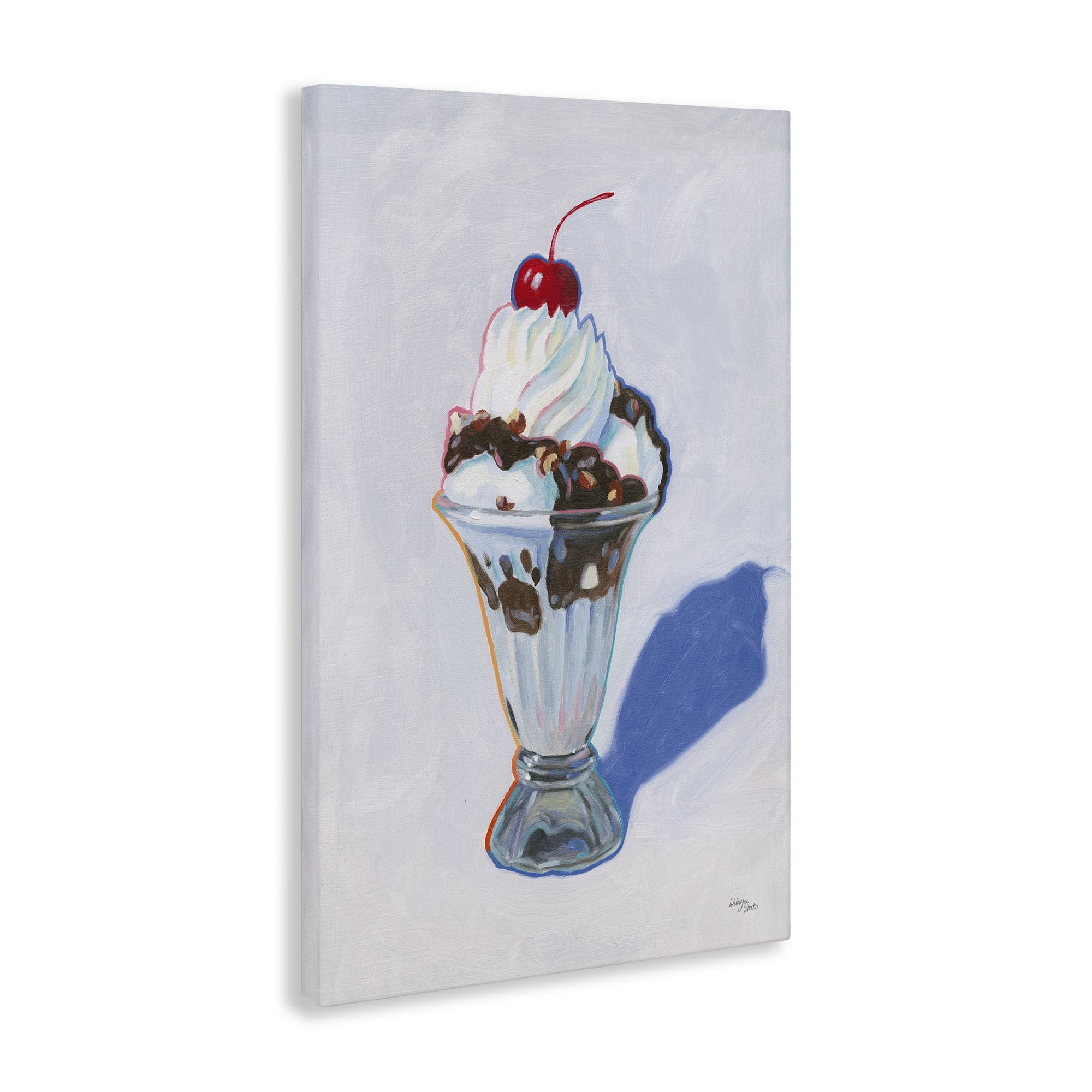 Stupell Industries Ice Cream Sundae Food & Beverage Painting Wrapped Canvas Art Print Wall Art, 16 x 24