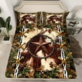 thumbnail image 2 of jejeloiu 3D Texas Stars Bed Sheets,Rustic Farmhouse Cabin King Sheets,Brown Maples Sheet Set For Men Women,Super Cozy Room Decor,4-Piece, 2 of 7