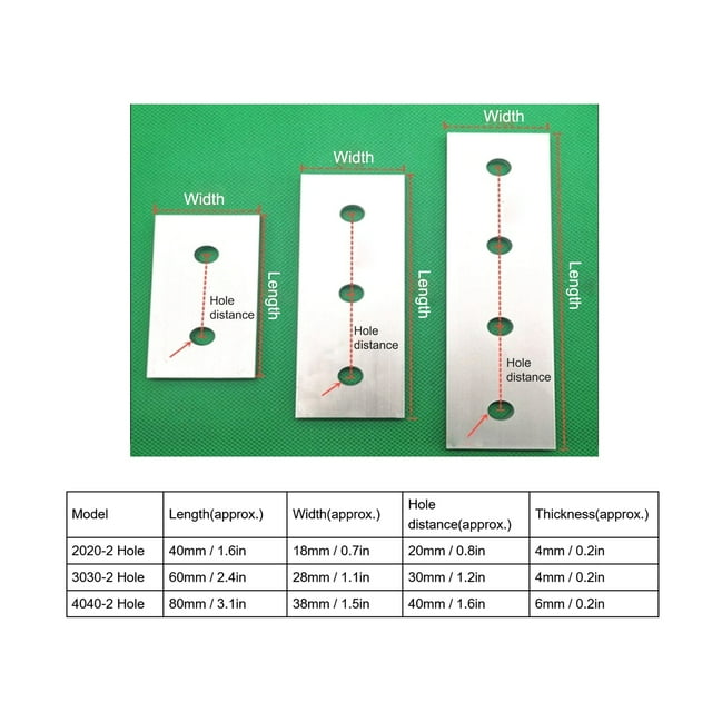 Aluminum Joining Plate, 2 Hole Vertical Connection Tool with Smooth Surface for Aluminum Frame Structure in Construction Industry