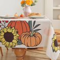 thumbnail image 2 of Thanksgiving Table Cloth Rectangle 60 x 84 Inch Cute Pumpkins Gnomes on Truck Sunflowers Pattern Tablecloth, Waterproof Wrinkle Free Fabric Table Cover for Fall, Autumn, Harvest Party, 2 of 5