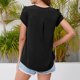 thumbnail image 5 of Moda Mujer Causal V-Cuello Blusa sólida Camiseta de manga corta Tops de verano Fridja ghk3877, 5 of 9