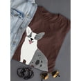 thumbnail image 3 of Monochrome Corgi Watercolor T-Shirt Women -Image by Shutterstock, Female Medium, 3 of 4