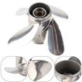 thumbnail image 3 of Propeller Marine Outboard Propeller 4 Blades 10 Spline Teeth Fit for 25-30HP 3in Gearcase, 3 of 8