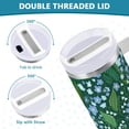 thumbnail image 3 of Yayeee 40oz Stainless Steel Tumbler with Straw and Handle Double-Wall Insulated Travel Water Bottle, Blue Flowers Pattern, 3 of 8