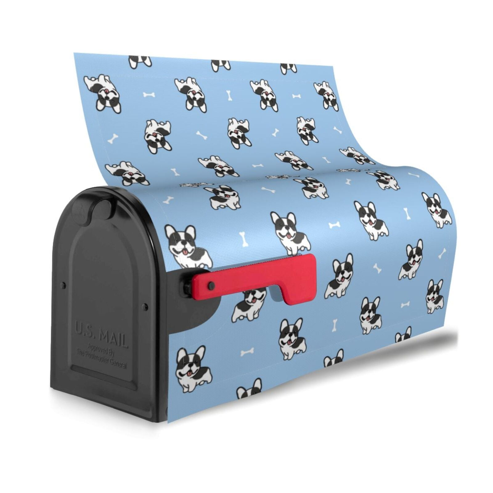 Xecao Brown French Bulldog for Mailbox Cover with Magnetic Strips, Waterproof and Sunscreen, Adds a Decorative Touch to Your Garden Yard.