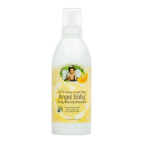 Earth Mama Ange Bébé Ange Shampooing pour Bébé & Lavage du Corps 1L - 34 Oz.