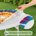 thumbnail image 5 of Tie Dye Color Burst Pattern Round Fitted Tablecloth with Elastic Edge,Dining Table Cover Waterproof,Outdoor Round Tablecloth for Camping,Dining,Indoor and Outdoor, 5 of 7