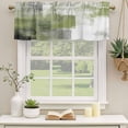 thumbnail image 3 of Sage Green Ombre Valances for Windows, Decorative Rod Pocket Window Valance Curtains, Vintage Shabby Abstract Plaid Art Short Curtain Drapes for Kitchen/Bathroom/Living Room, 2 Panels, 42" W x 12" L, 3 of 8