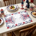 thumbnail image 4 of Cififendec 4th of July Embroidered Placemat, 17.72"×11.81", Patriotic Hollow Butterfly Star Table Mat for Independence Day Dining Table and Home Decor, 4 of 5