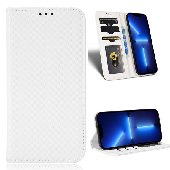 Allytech Wallet Case for Apple iPhone 14 Pro,Anti-fall Premium PU Leather Anti-scratch Magnetic Closure Flip Kickstand Card Holder Purse Protective Phone Cover,White