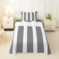 thumbnail image 2 of Castle Fairy Minimalist Thin Vertical Stripe Twin Sheets 3pcs,Geometric Wide Band Bedding,Black White,1 Flat Sheet, 1 Fitted Sheet and 1 Pillowcase, 2 of 7