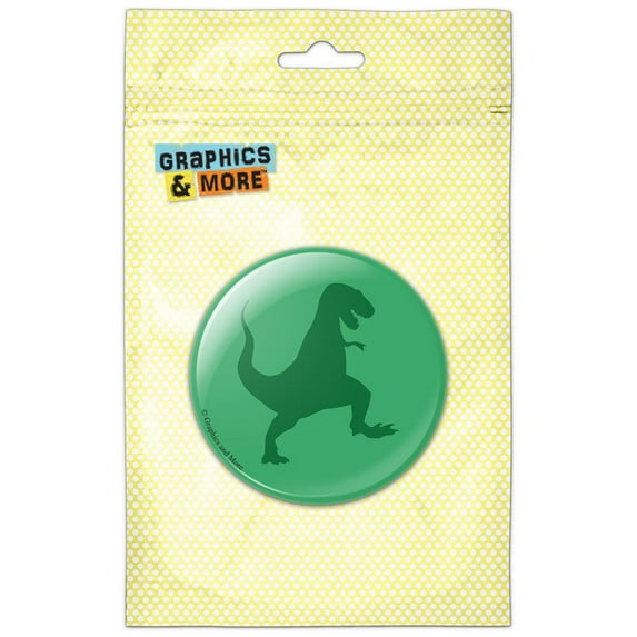 Tyrannosaurus Silhouette Green on Green Refrigerator Button Magnet
