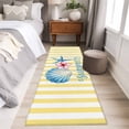 thumbnail image 4 of Starfish Shell Coastal 2'x6' Runner Rugs for Hallway Kitchen Bedside Non Slip, Summer Nautical Yellow Striped Farmhouse Entryway Rug Runners with Rubber Backing, Long Carpet Runner for Laundry Room, 4 of 8