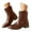 Coffee, variant on Women's Western Ankle Boots Cowboy Cowgirl Short Booties Round Toe Fall Winter Dress Shoes