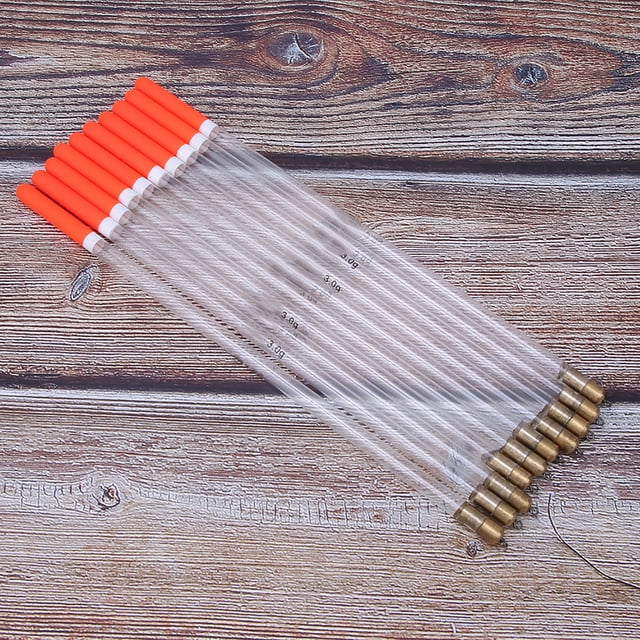 Fishing Bobber Kit 10pcs Durable Plastic Fishing Floats Bobber Assortment Stick Tube Multipurpose Fish Feed Bait Accessories for Sea Fishing Rock Fishing Ice Fishing Stream Fishing