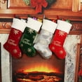 thumbnail image 4 of BNNG Christmas Stockings - 19 Inch Red Green Sliver Faux Fur Xmas Stockings with Silver Sequin Snowflakes Super Soft Thick Plush Xmas Stockings for Christmas Decoration Holiday Decor, 4 of 5