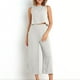 thumbnail image 5 of Puntoco 2 piezas moda mujer cuello redondo sólido sin mangas blusa + bolsillos sueltos pantalones conjuntos liquidación Puntoco Puntoco-1196, 5 of 7