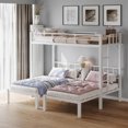 thumbnail image 3 of Ktaxon Metal Twin Triple Bunk Bed, Twin over Twin over Twin XL Bed Frame for 3, Separates Into 3 Twin Beds, White, 3 of 9