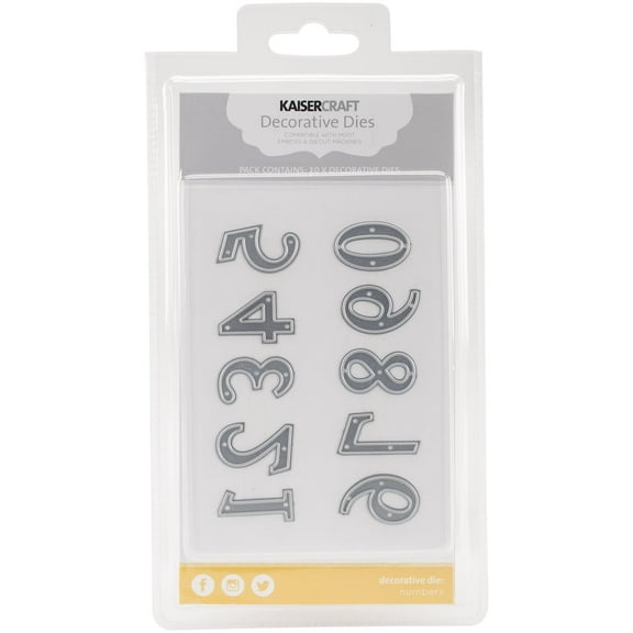 Kaisercraft Dies, Numbers, 1.25" x .25" to 1.25" x .75"
