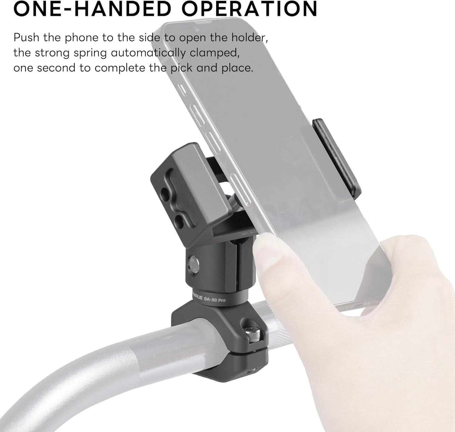 FANAUE Motorcycle Phone Holder with 1" Ball Head Aluminum Adjustable Bicycle Handlebar Phone Mount Compatible with RAM Socket Arm & Bike Phone Mount for 6-8.5" Smartphone