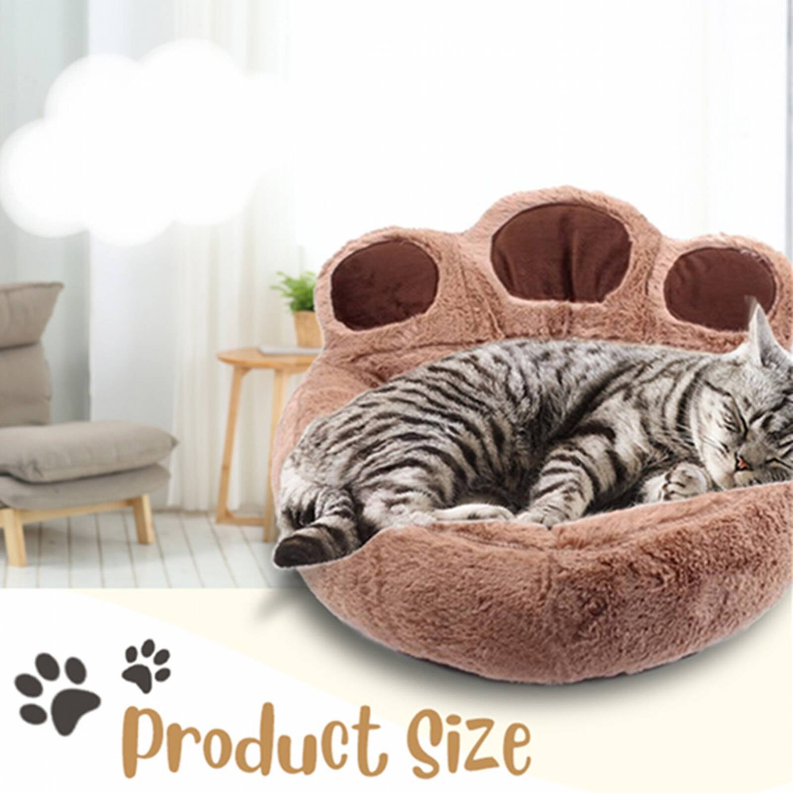 BESTSKY Washable Dog Bed,Sense of Security Dog Mat,Scratch-Resistant Fabric Cat Beds for Indoor Cats,Gray,M