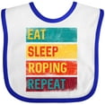 thumbnail image 3 of Inktastic Calf Roping Rodeo Eat Sleep Roping Repeat Boys or Girls Baby Bib, 3 of 4