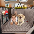 thumbnail image 1 of Backseat Extender for Dogs - Hard Bottom Dog Car Seat Cover for Back Seat, Dog Hammock for Car and SUV, Pet Rear Seat Protector Dogs Travel Bed with Mesh Window & Side Flaps, 1 of 3