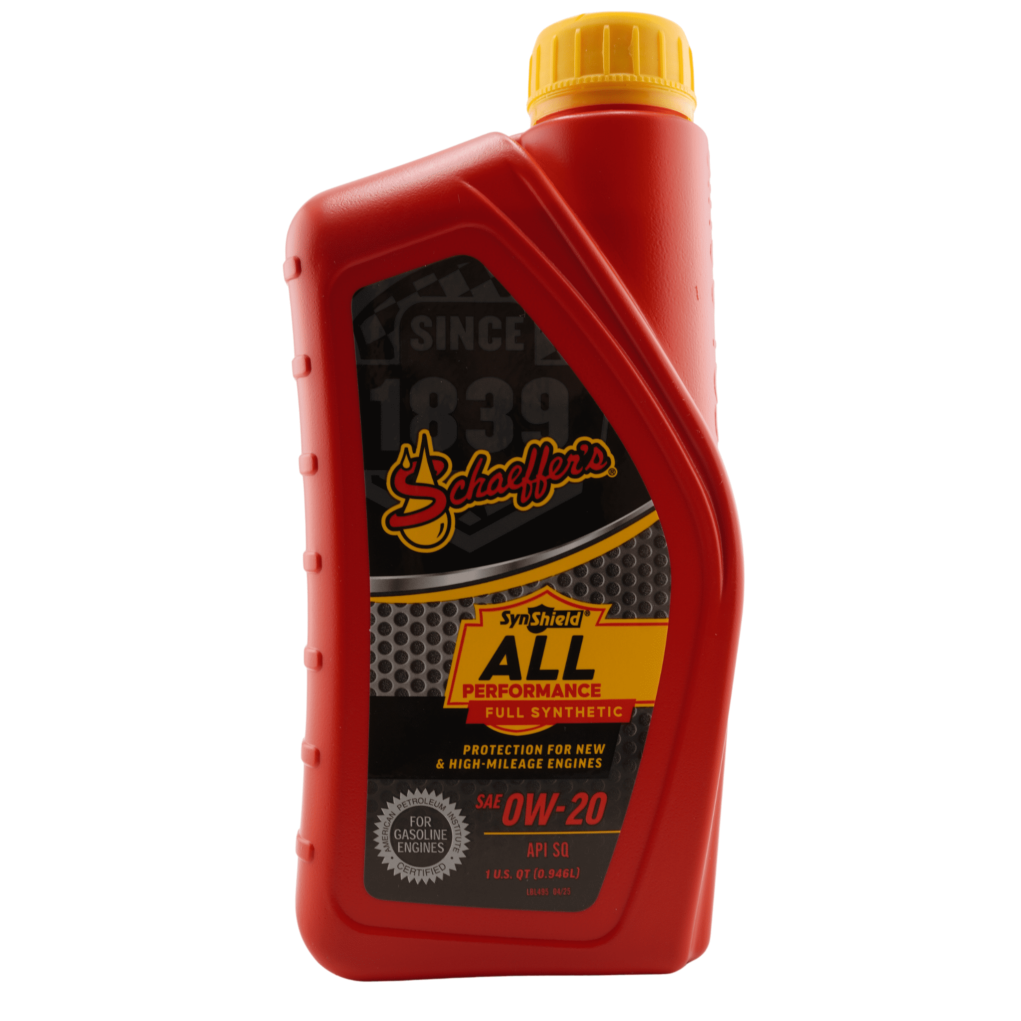 Schaeffer's 6020 SynShield Full Synthetic 0W-20 Gasoline Engine Oil, 1 qt. - Case of 12