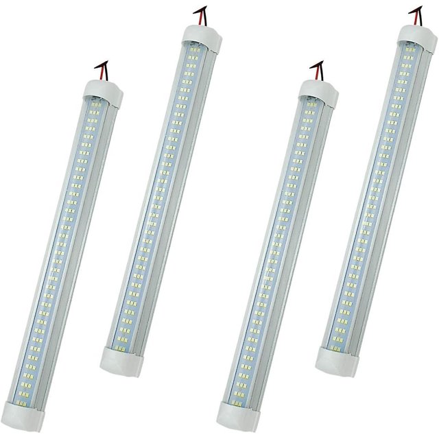 Pack Universal Interior Light Bar for Car, Motorhome, Bus, Caravan, Boat, Kitchen, Bathroom, 320mm (108 LED, 12-24V) (T4, 4pcs)
