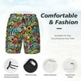 thumbnail image 3 of Yiaed Color Summer Print Mens Swim Trunks Bathing Suit Compression Liner Beach Swim Shorts Swimwear Quick Dry Zipper Pocket No-Chafing Board Short-, 3 of 6