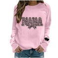 thumbnail image 2 of yoeyez Mama Sweatshirt for Women Leopard Mama Bow Crewneck Moms Outfit Long Sleeve Lightweight Pullover Tops Gifts for Mothers Day, 2 of 6