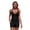 Black, variant on Swimsuits for Women Tummy Control Bathing Suit Adjustable Straps Ruched Tankini Top with Sporty Pockets Boyshort Swimwear