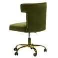 thumbnail image 3 of Home Office Chair Wingback Tufted Back Swivel Adjustable Computer Desk Table Chair Gold Base Moss, 3 of 9